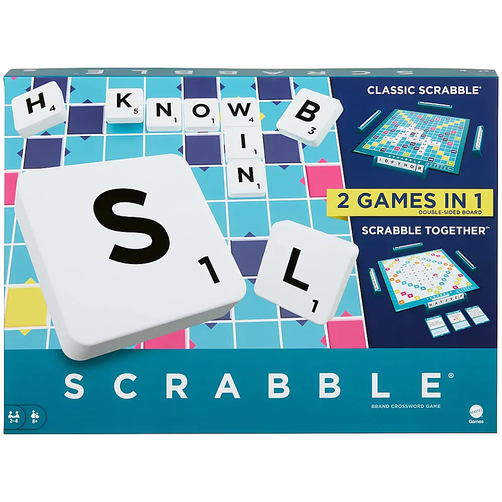 Mattel Games Scrabble Plus mit kooperativer Version DE