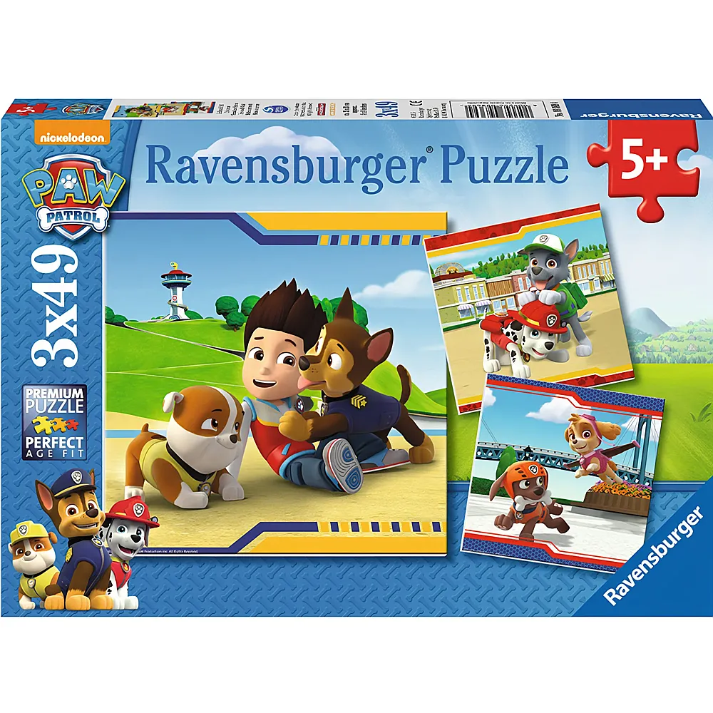 Ravensburger Puzzle Paw Patrol Helden mit Fell 3x49
