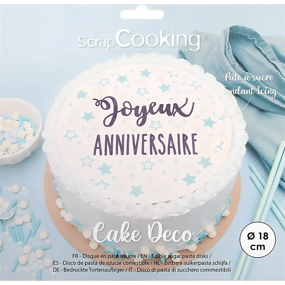ScrapCooking Tortenaufleger Anniversaire -  18 cm - Backen & Dekorieren