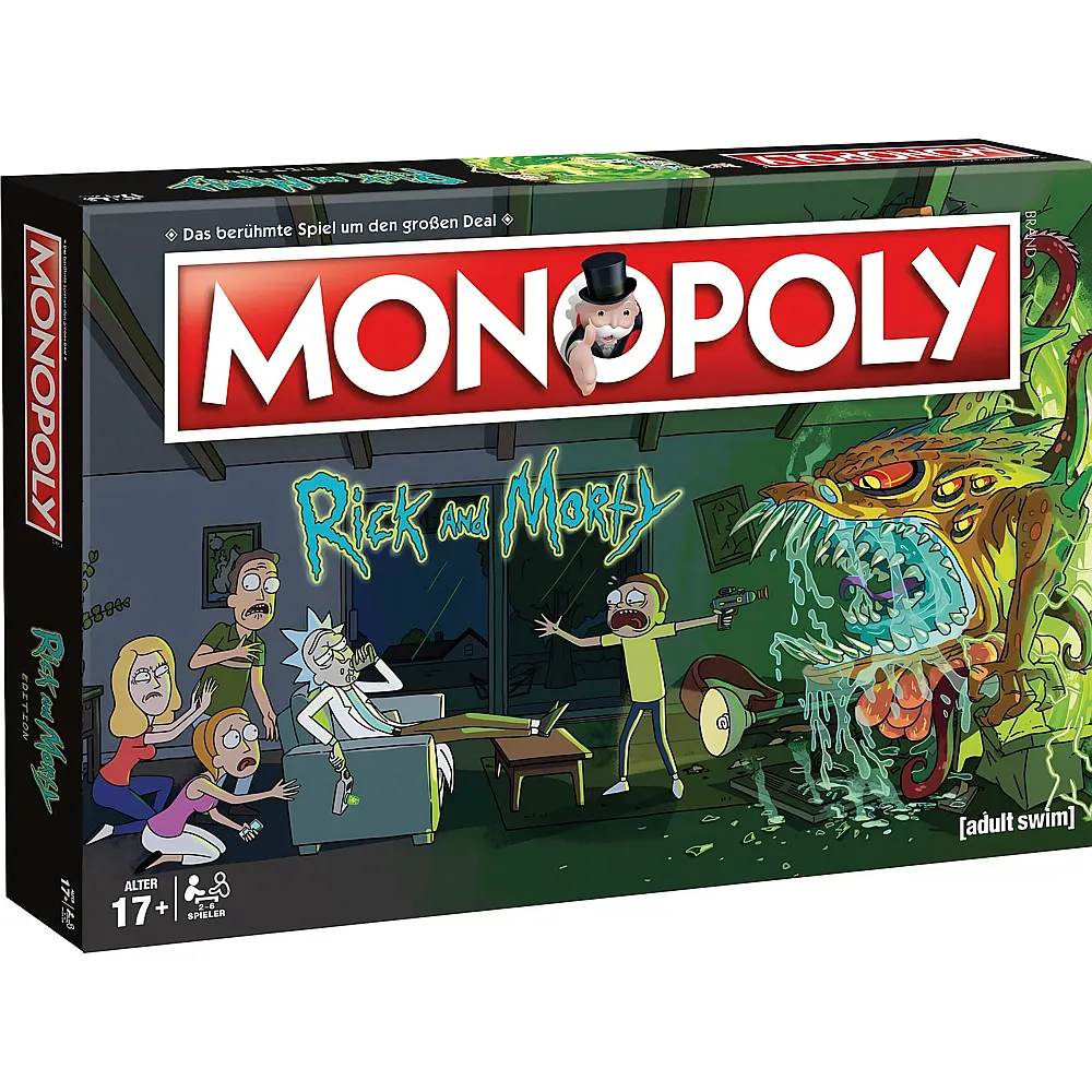 Winning Moves Monopoly - Rick & Morty - Brettspiel f�r Erwachsene - Alter 17+ - Deutsch - Suche