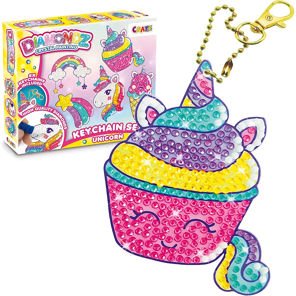 Craze Diamondz Painting Key Chain Set Unicorn