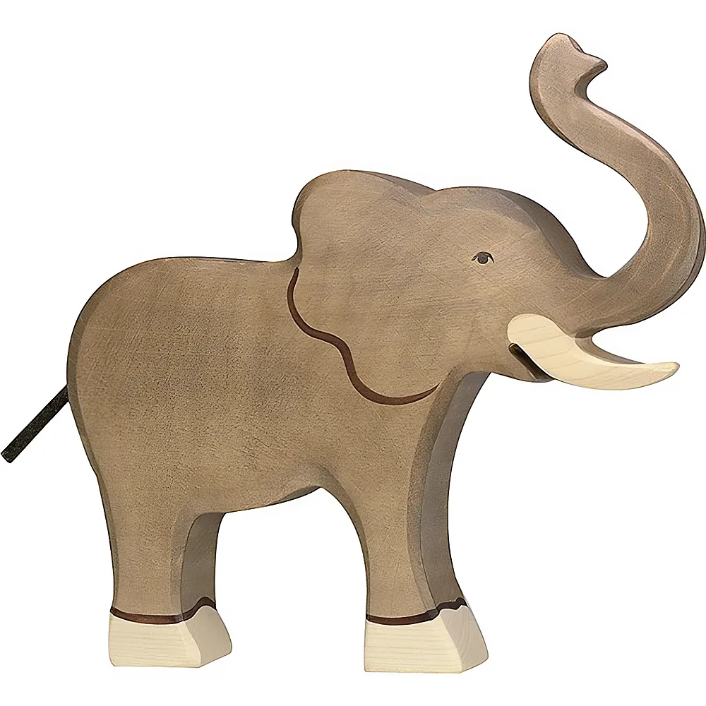Holztiger Holztier Elefant, R�ssel hoch | Wildtiere