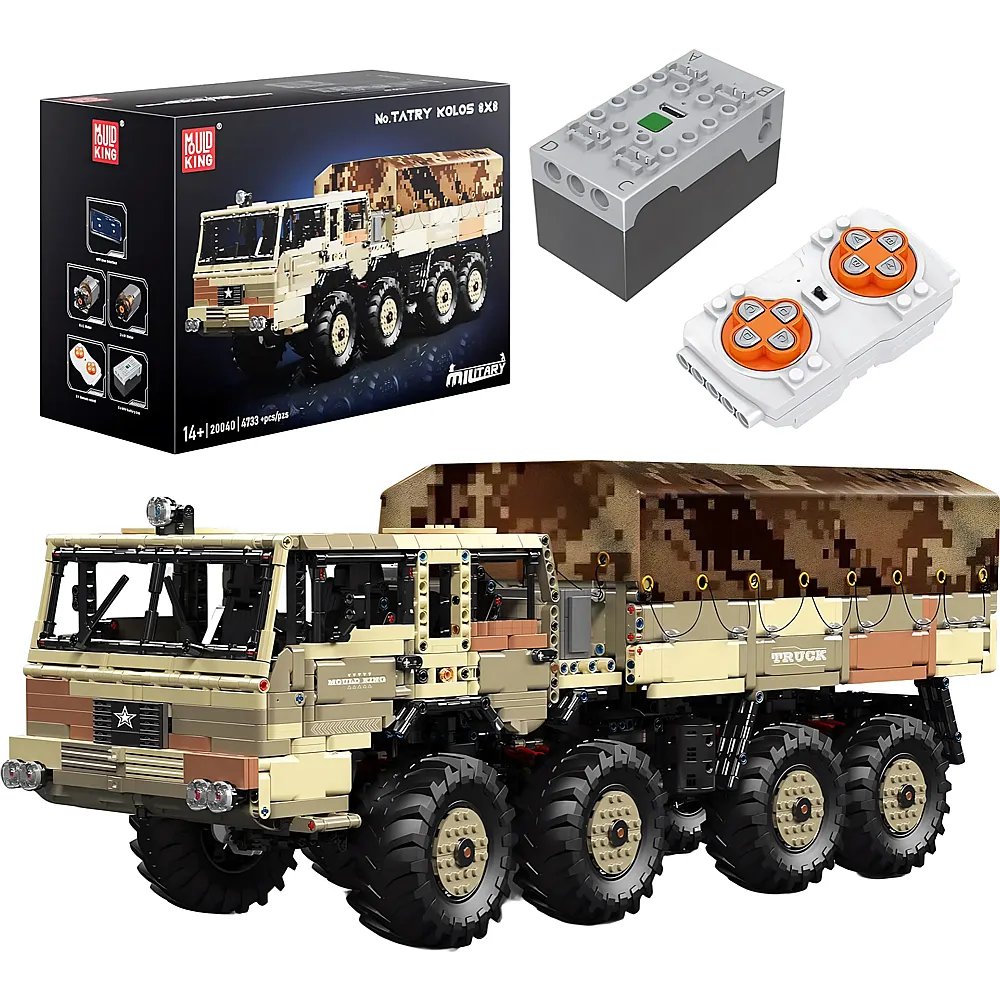 meinspielzeug - Mould King Military Ferngesteuerter LKW 8x8 20040 | Klemmbausteine Milit�r