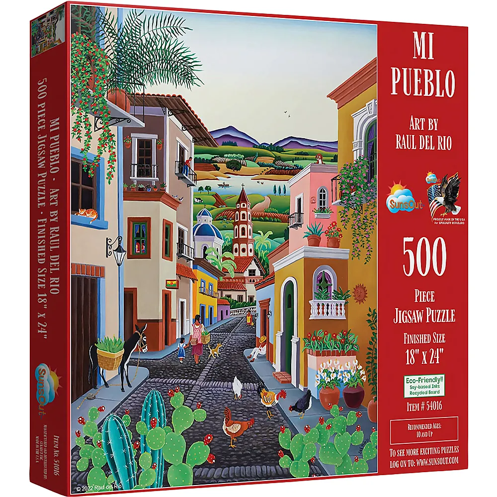 SunsOut Puzzle Raul del Rio Mi Pueblo 500Teile