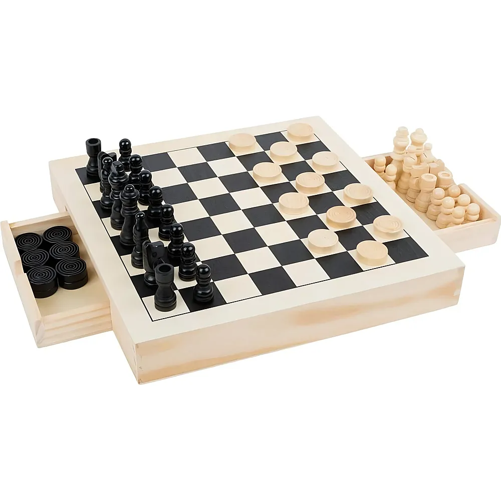 small foot Play & Learn Spiele-Set Schach, Dame & Mhle