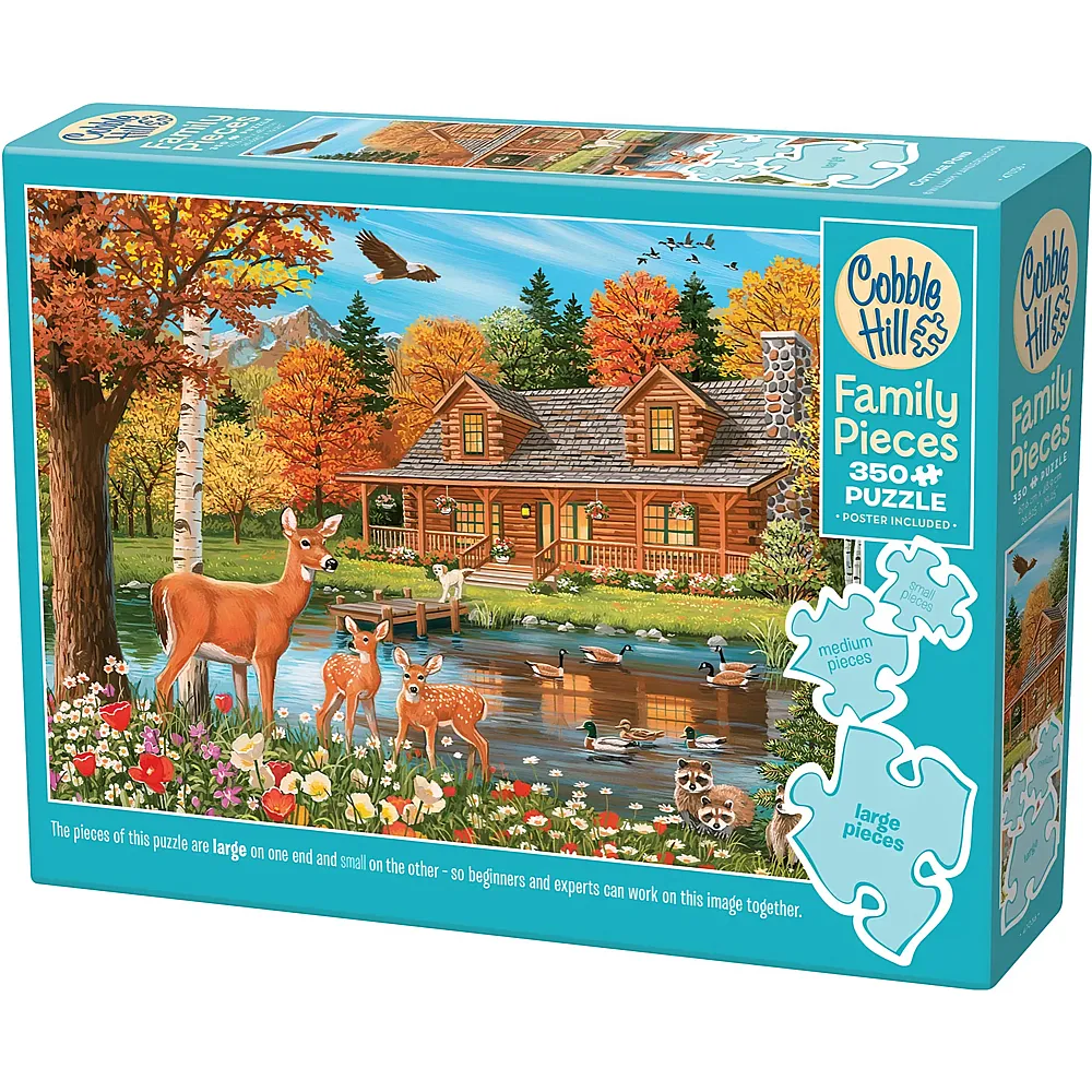 Cobble Hill Puzzle Blockhaus am Teich - 350 Teile