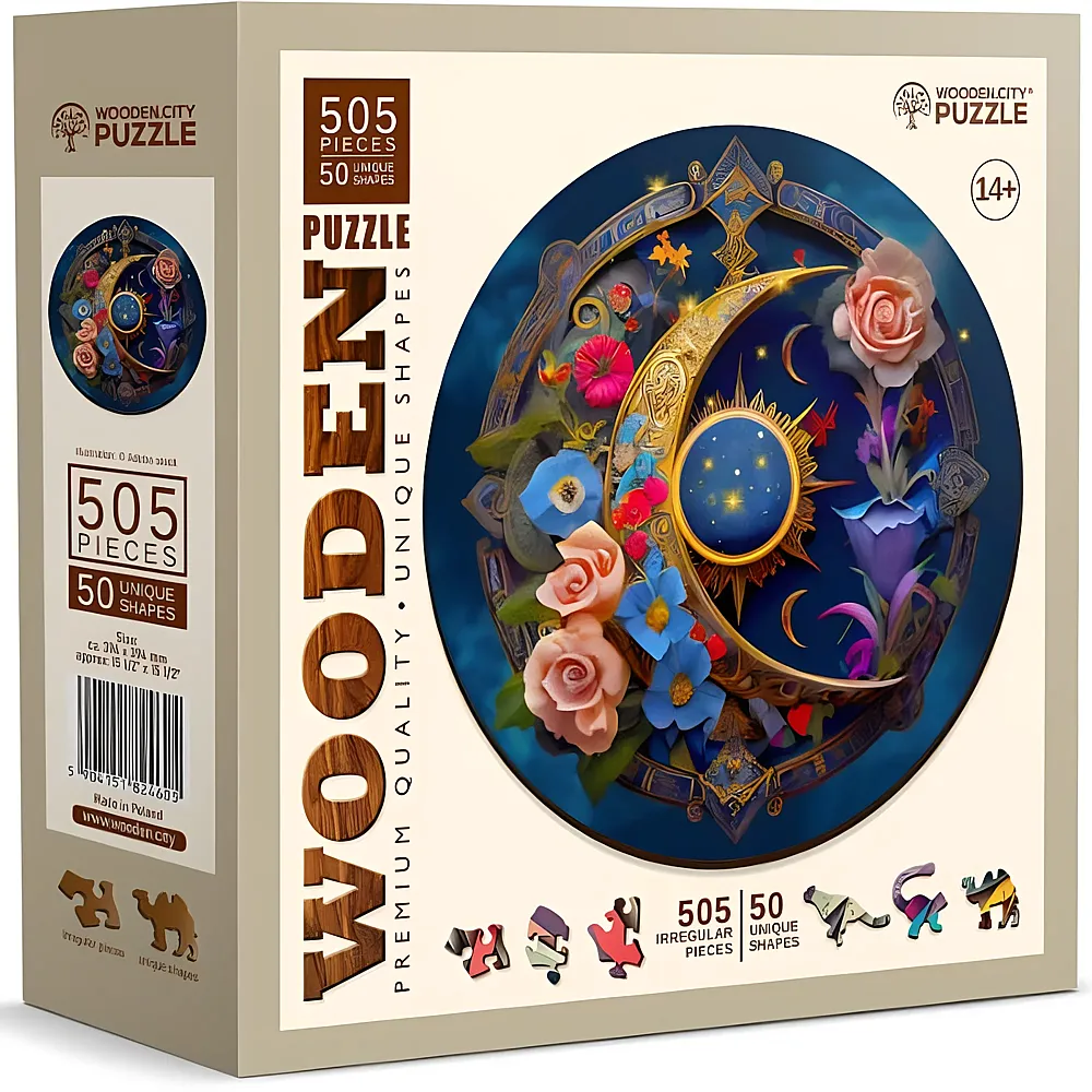 Wooden City Puzzle Flower Moon XL 505Teile