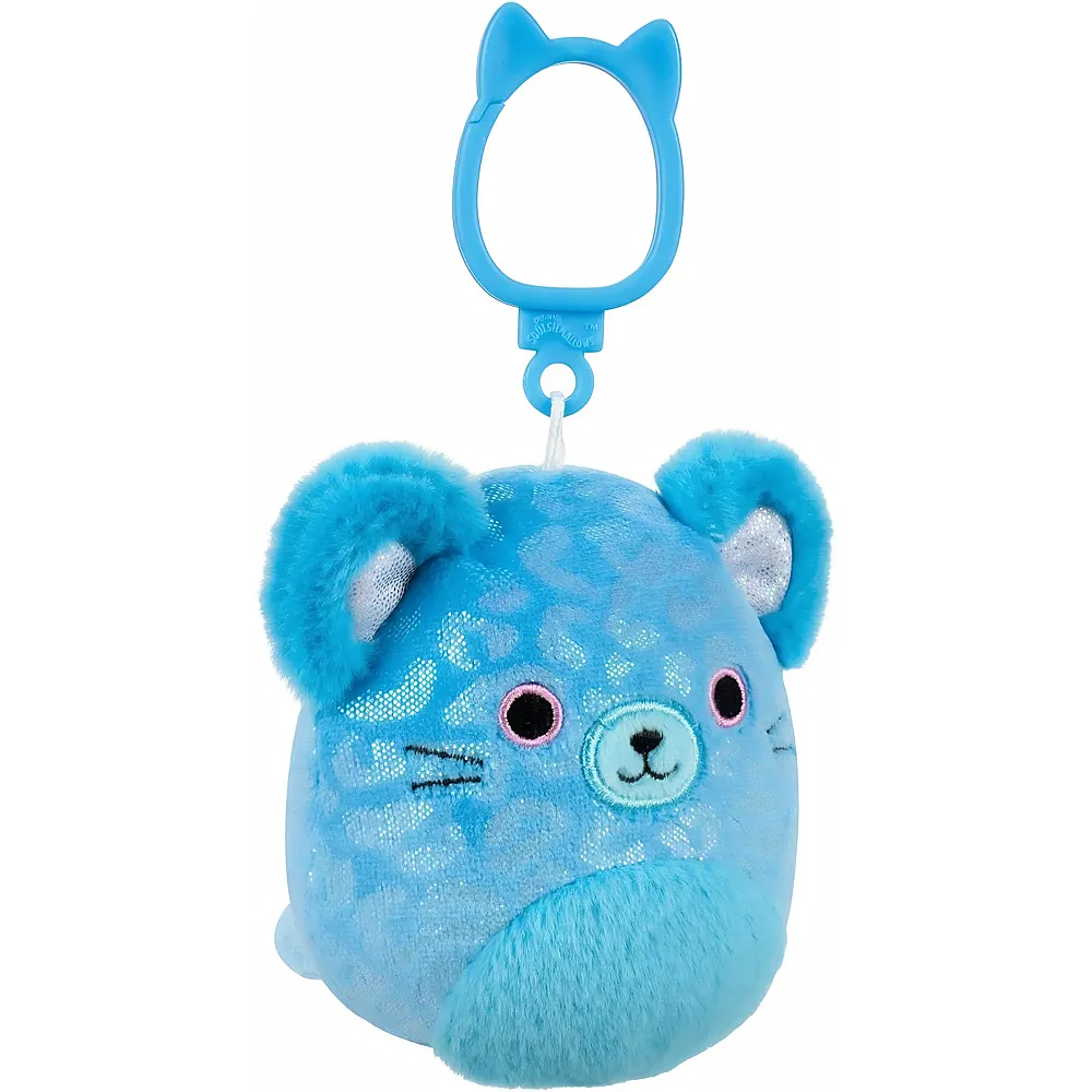 SQUISHMALLOWS Sarge Blue Jaguar Clip-On Pl�sch, 8,9 cm, Wildlife Squad Collection, ultraweiches Polyester