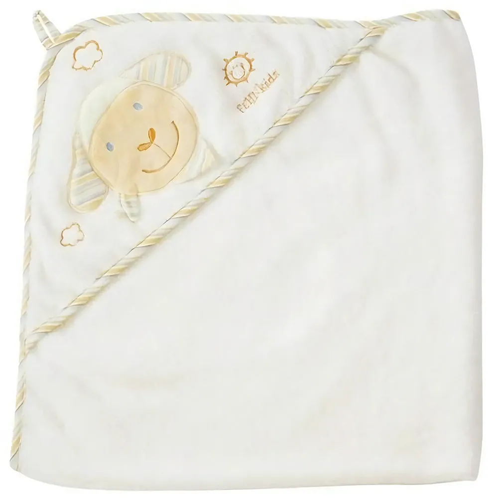 Fehn Badetuch BabyLOVE - Badehandtuch Kinder Poncho aus Frottee - Baby Handtuch mit s�ssem Schaf - Babybadetuch mit Kapuze - Suche