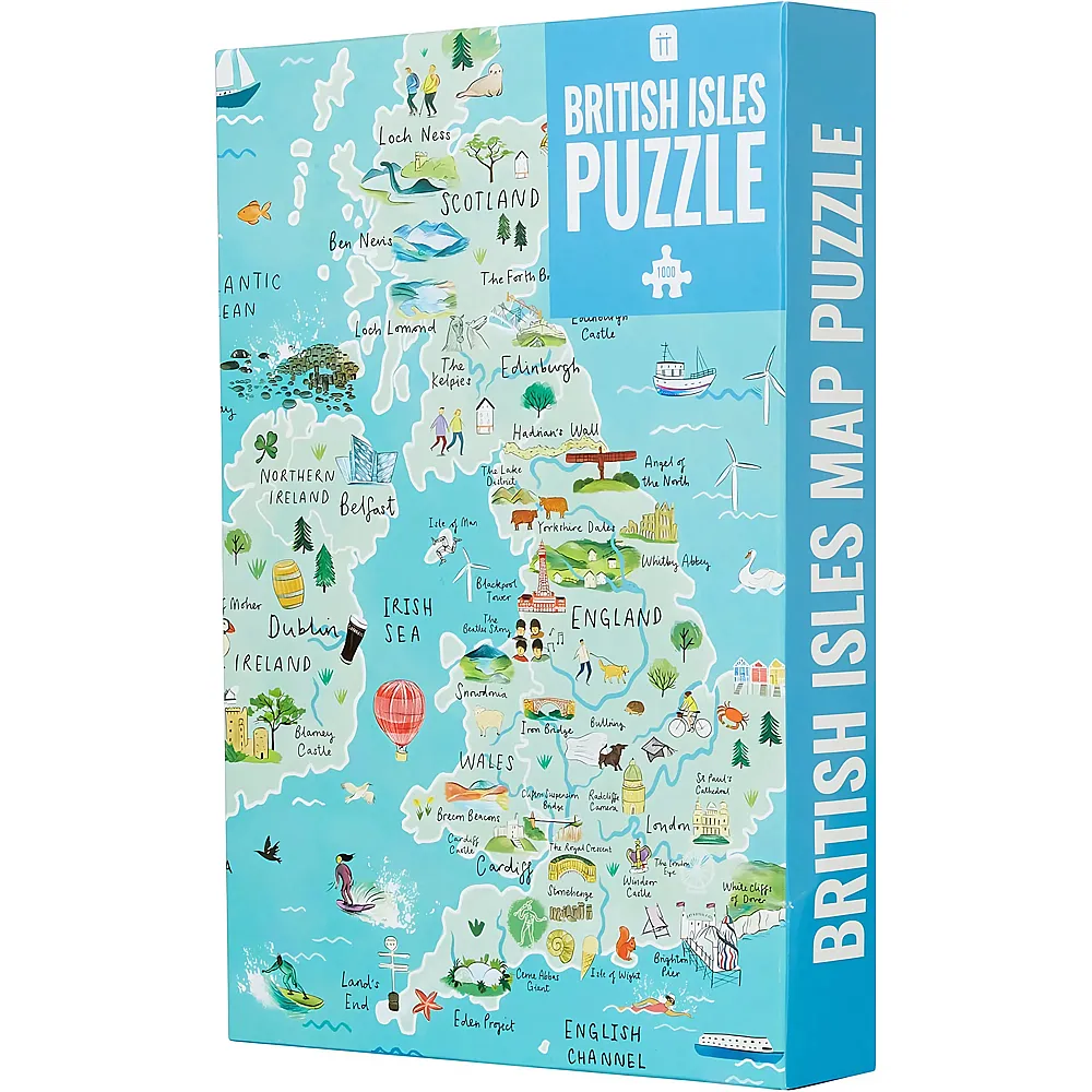 Talking Tables 1000-teilige Blue UK Karte British Isles Puzzle & Poster  Illustriert  Grossbritannien Sehensw�rdigkeiten Reisen  - Suche