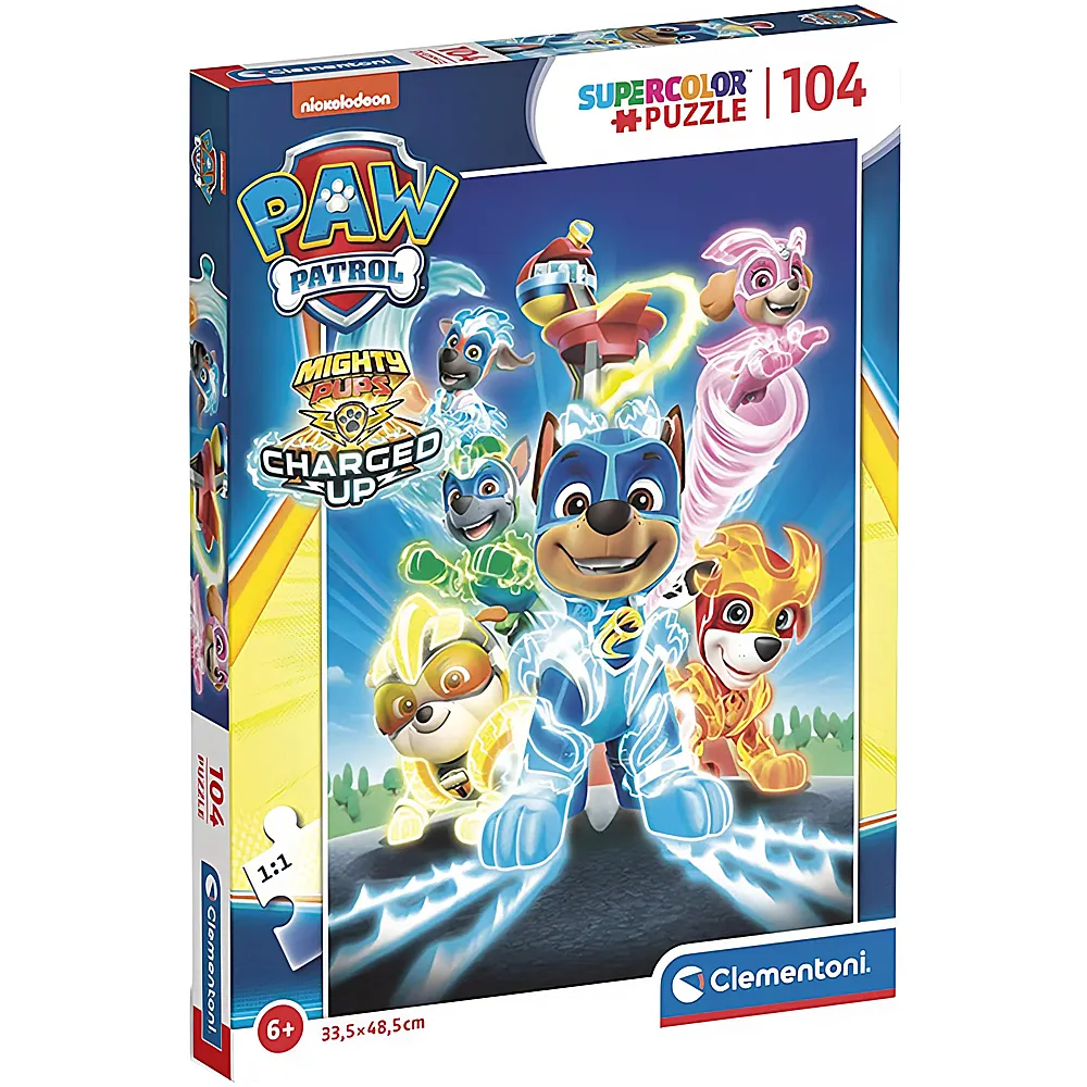 Clementoni Puzzle Supercolor Paw Patrol Mighty Pups 104Teile