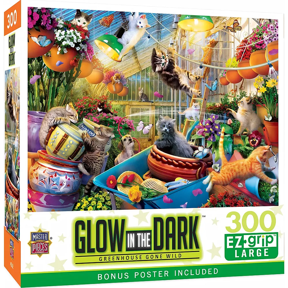 Master Pieces Puzzle Glow in the Dark Im Gew�chshaus geht's rund - 300 Teile