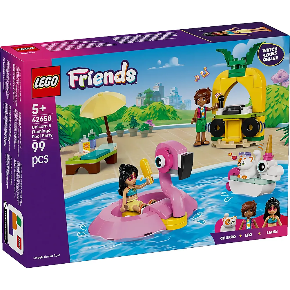 LEGO Friends Poolparty mit Einhorn und Flamingo 42658