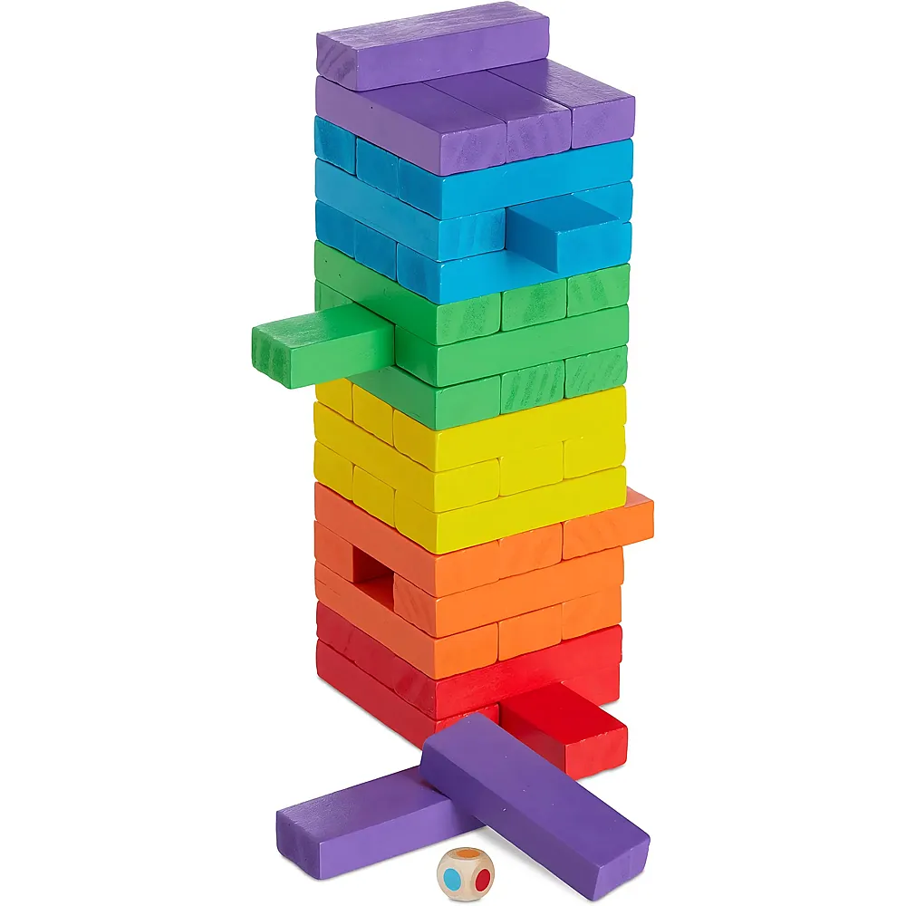 Relaxdays Holz Wackelturm | Geschicklichkeitsspiele