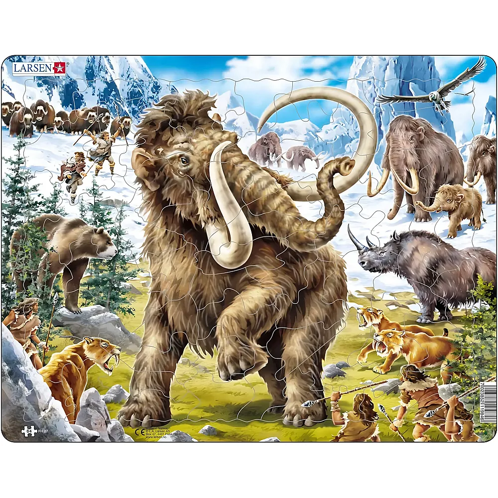 Larsen Puzzle Mammouths � l'�poque pr�historique - 64 pi�ces