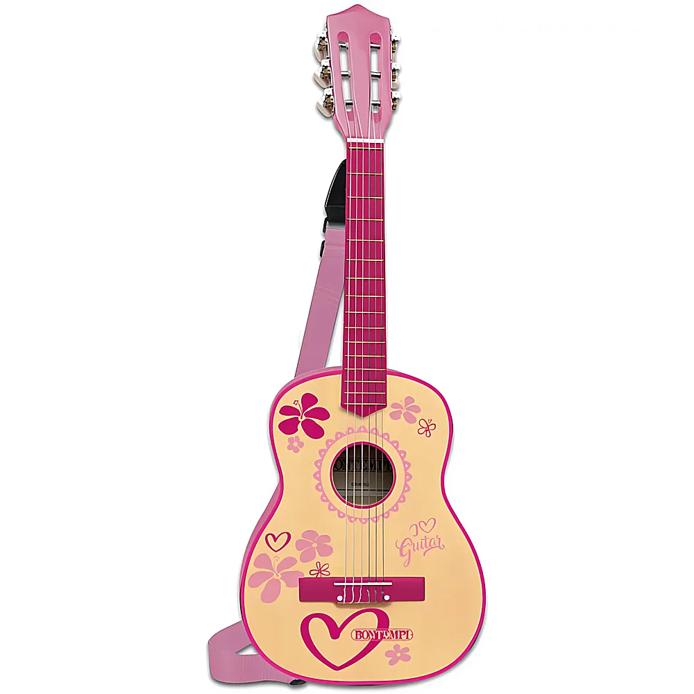 Bontempi Klassische Holzgitarre Pink 75cm