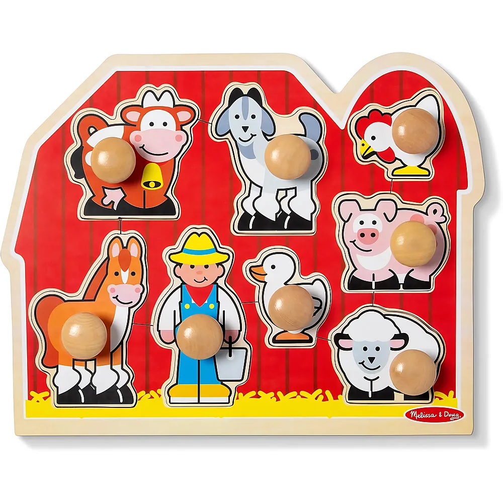 Melissa & Doug Puzzle Mit Grossen St�pseln - Freunde Auf Dem Bauernhof