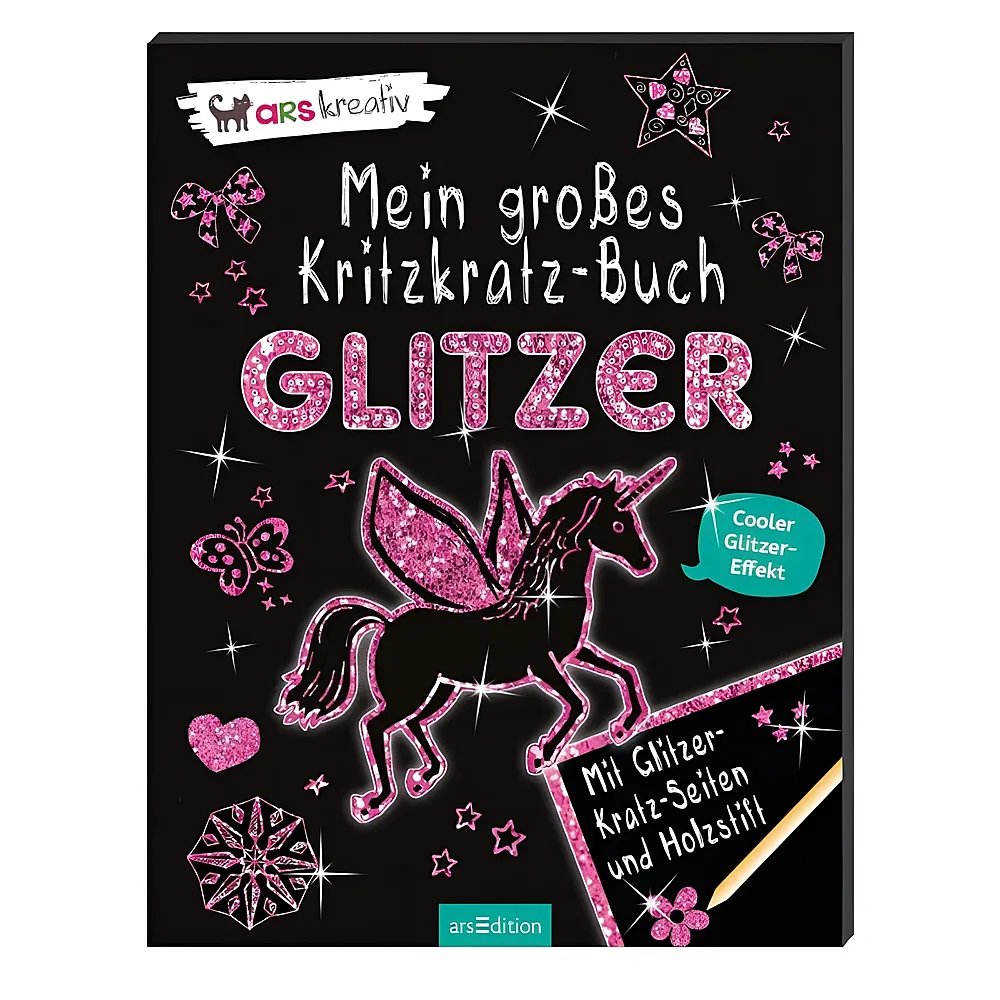 ars Edition Mein gr. Kritzkratz-Buch Glitzer