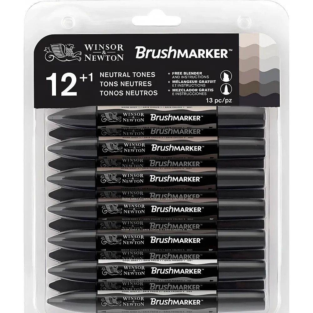 Winsor & Newton Promarker Brush 12+1 Set Neutrale T�ne