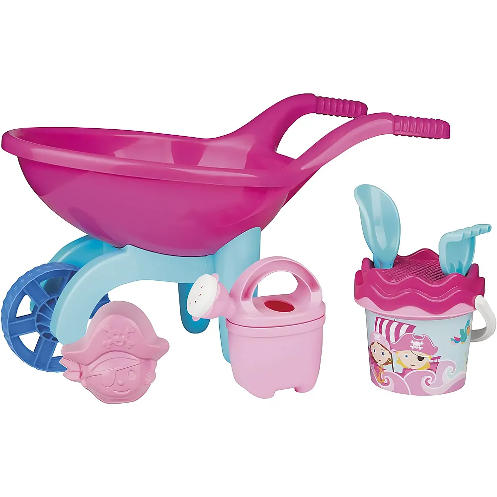 Androni Set da spiaggia con carriola Pirati Rosa