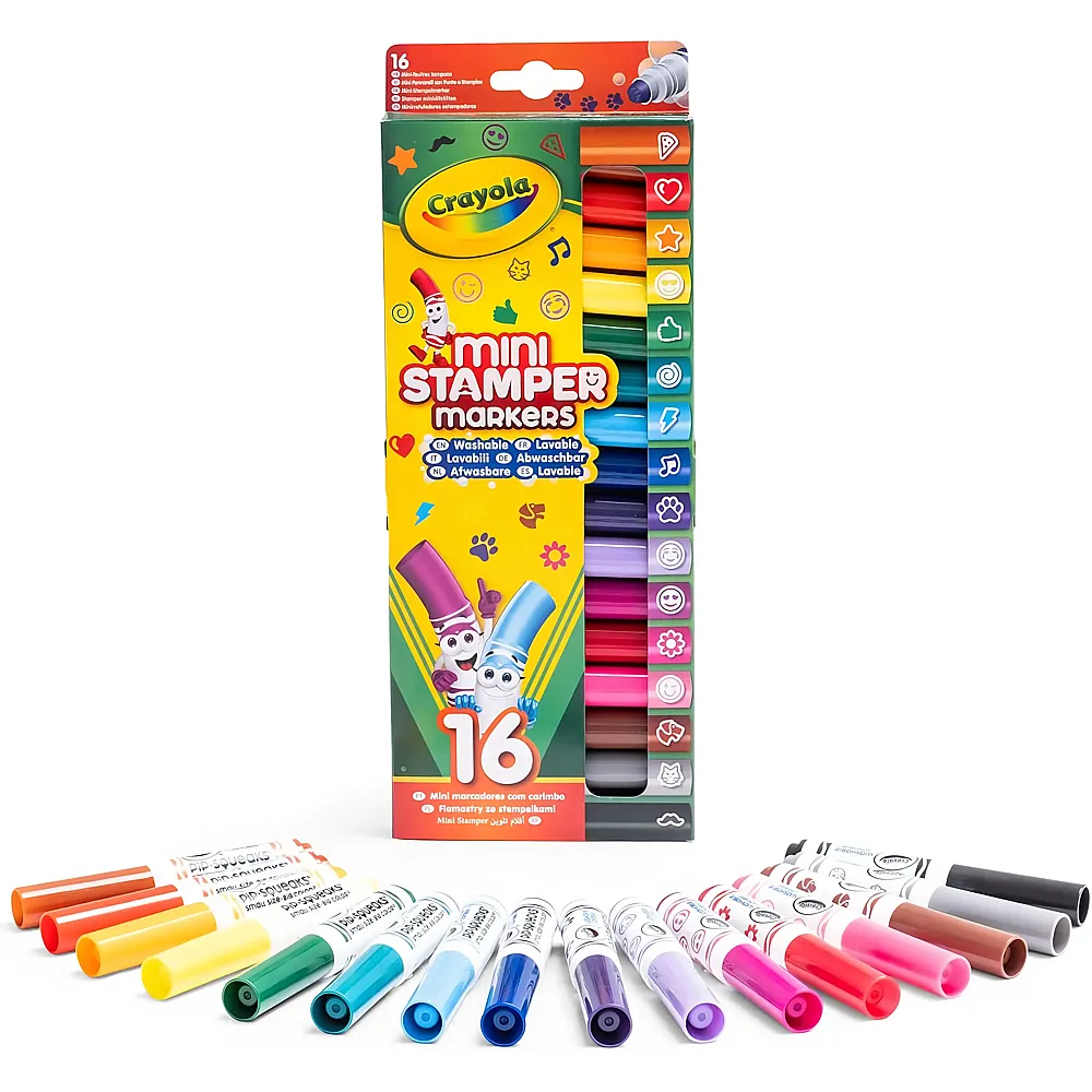Crayola Abwaschbare Filzstifte mit Stempelspitze Pip Squeaks - 16 Teile