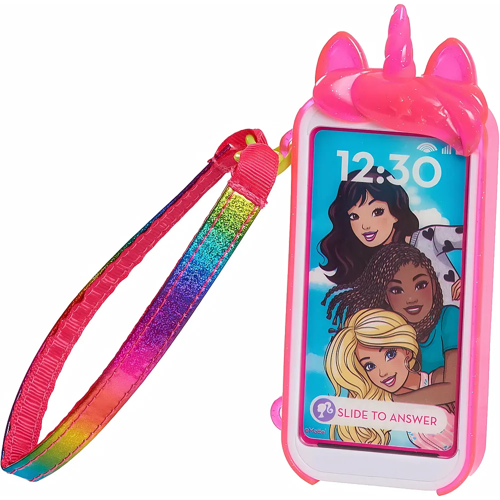 Barbie Einhorn-Spieltelefon-Set mit Licht und Ton, Einhorn-Telefonh�lle und Handyband, Spielzeug-Handy f�r Kinder ab 3 Jahren von Just Play
