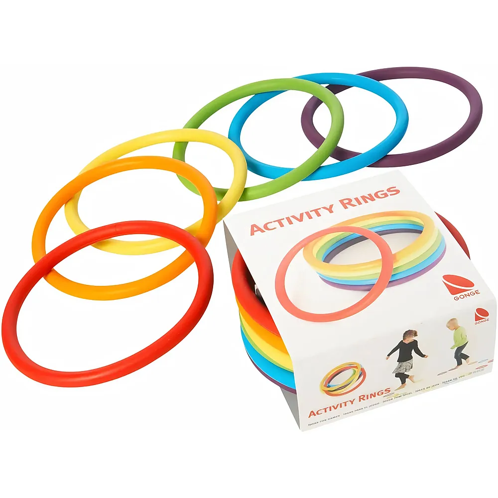 Gonge Activity Rings, Set of 6 Plastic Rubber Rings, Diameter: 16.4 cm, 6er Set
