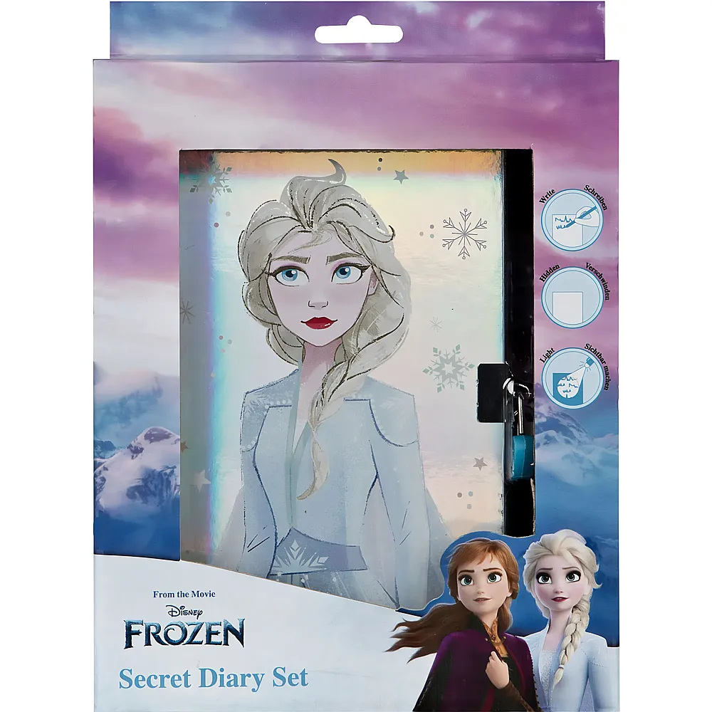 Undercover Disney Frozen Tagebuch-Set Tagebuch mit Schloss und UV-Stift