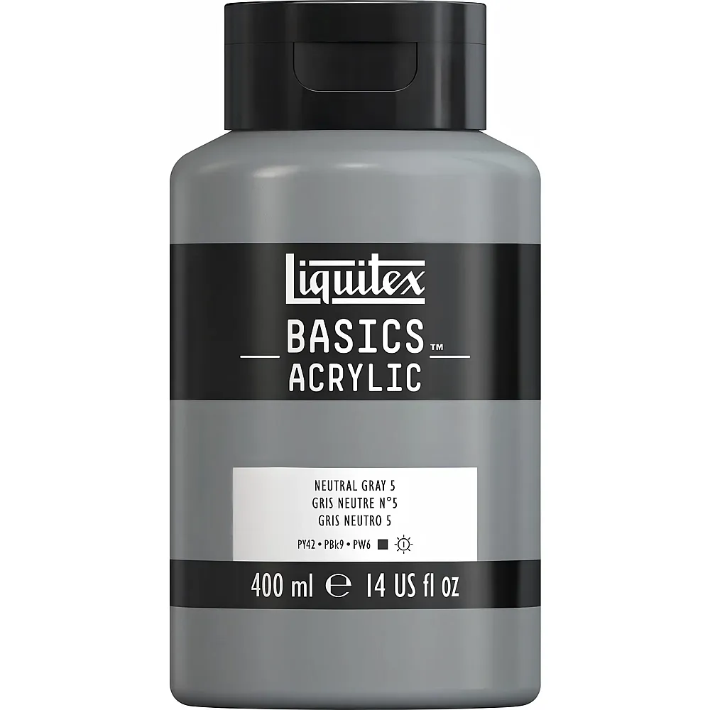 Liquitex Lqx Basics Acrylfarbe 400ml Flasche Neutralgrau Nr. 5
