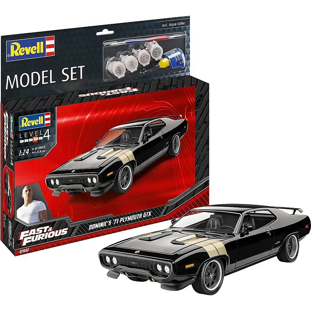 Revell Level 4 Fast & Furious Model Set Dominics 1971 Plymouth GTX