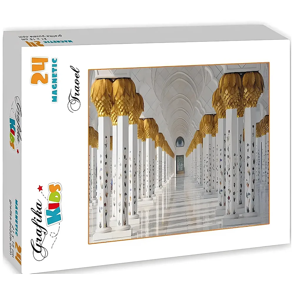 Grafika Puzzle Grafika Travel Grafika Kids Magnetische Teile - Die Scheich-Zayid-Moschee, Abu Dhabi 24Teile