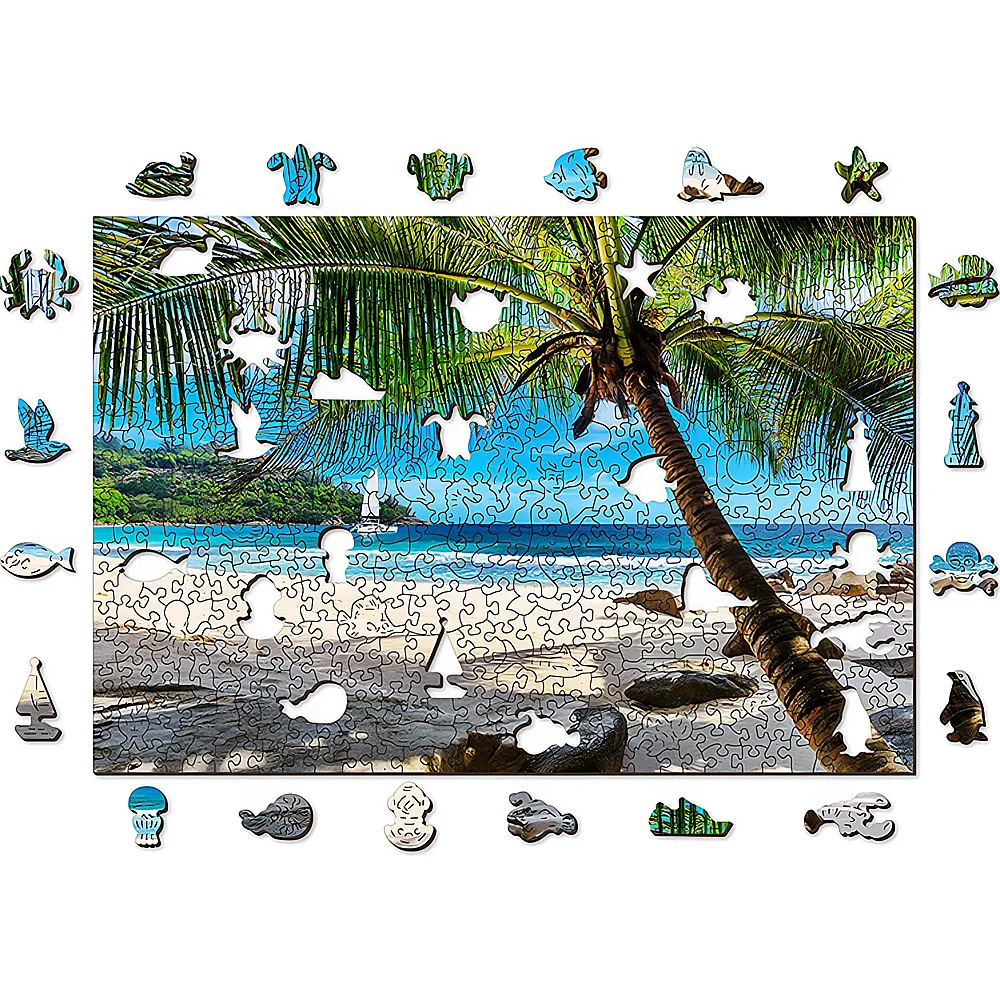 Wooden City Puzzle Paradise Island Beach 505Teile