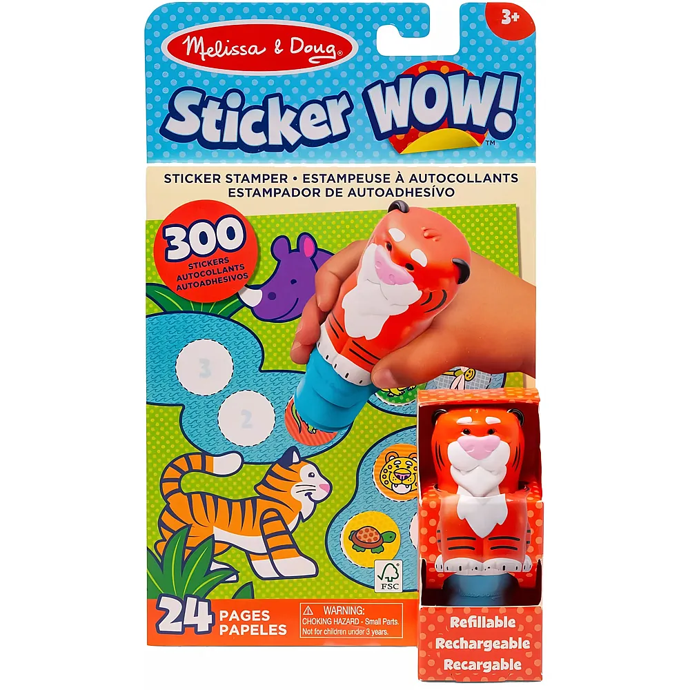 Melissa & Doug Sticker WOW Aufkleberstempel und Aktivit�tenblock mit 24 Seiten, 300 Aufkleber, Aktivit�t-Bastelspielzeug Sammlerfigur