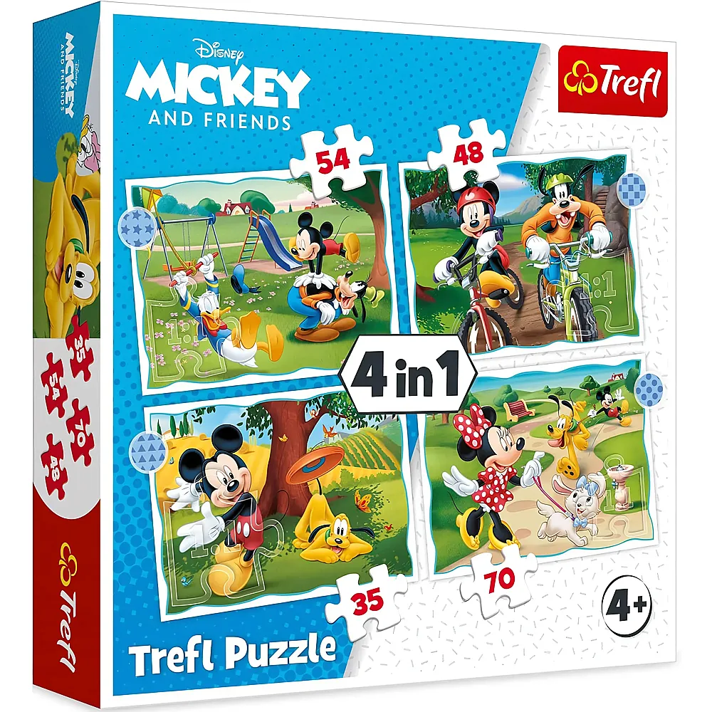 Trefl Puzzle 4in1 Mickey Mouse 35-70 - Puzzle 10-104 Teile