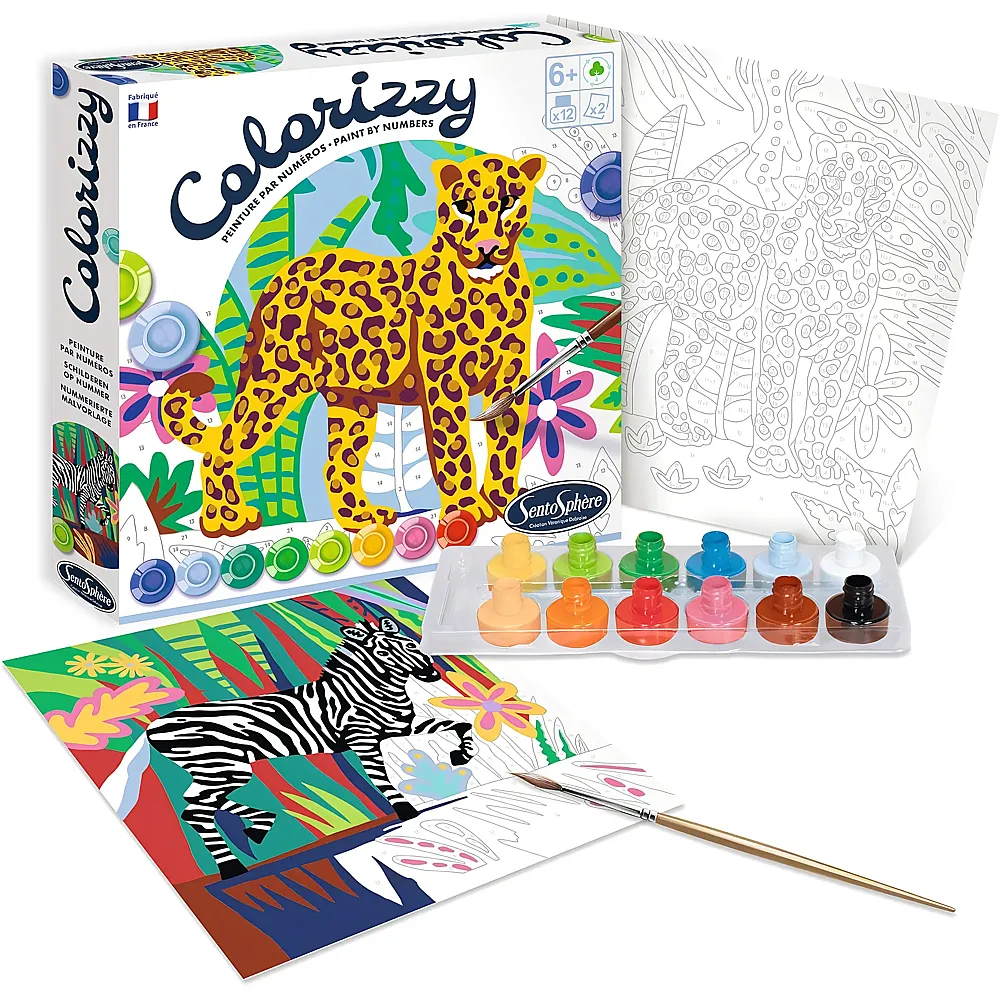 meinspielzeug - Sentosphere Colorizzy MNZ Zebra und Leopard | Malen nach Zahlen