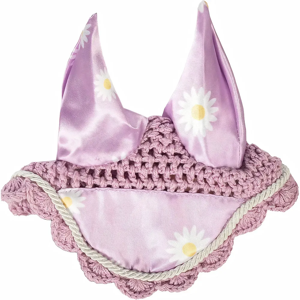 HKM Kids Hobby Horsing Fliegenhaube Violett mit G�nsebl�mchen - Reittiere