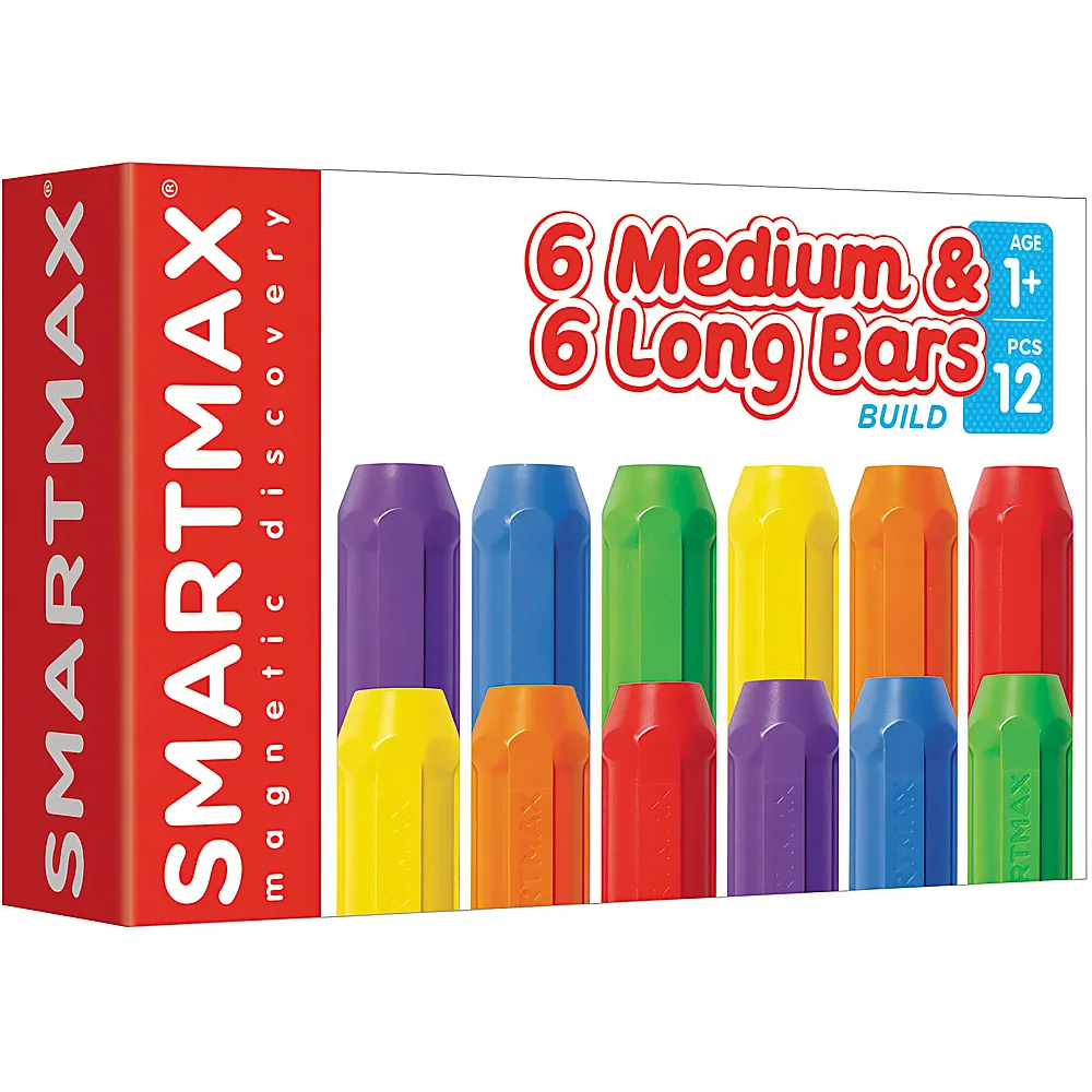 SmartMax Extensions 6 short & 6 long bars 12Teile | Magnet-Baukasten