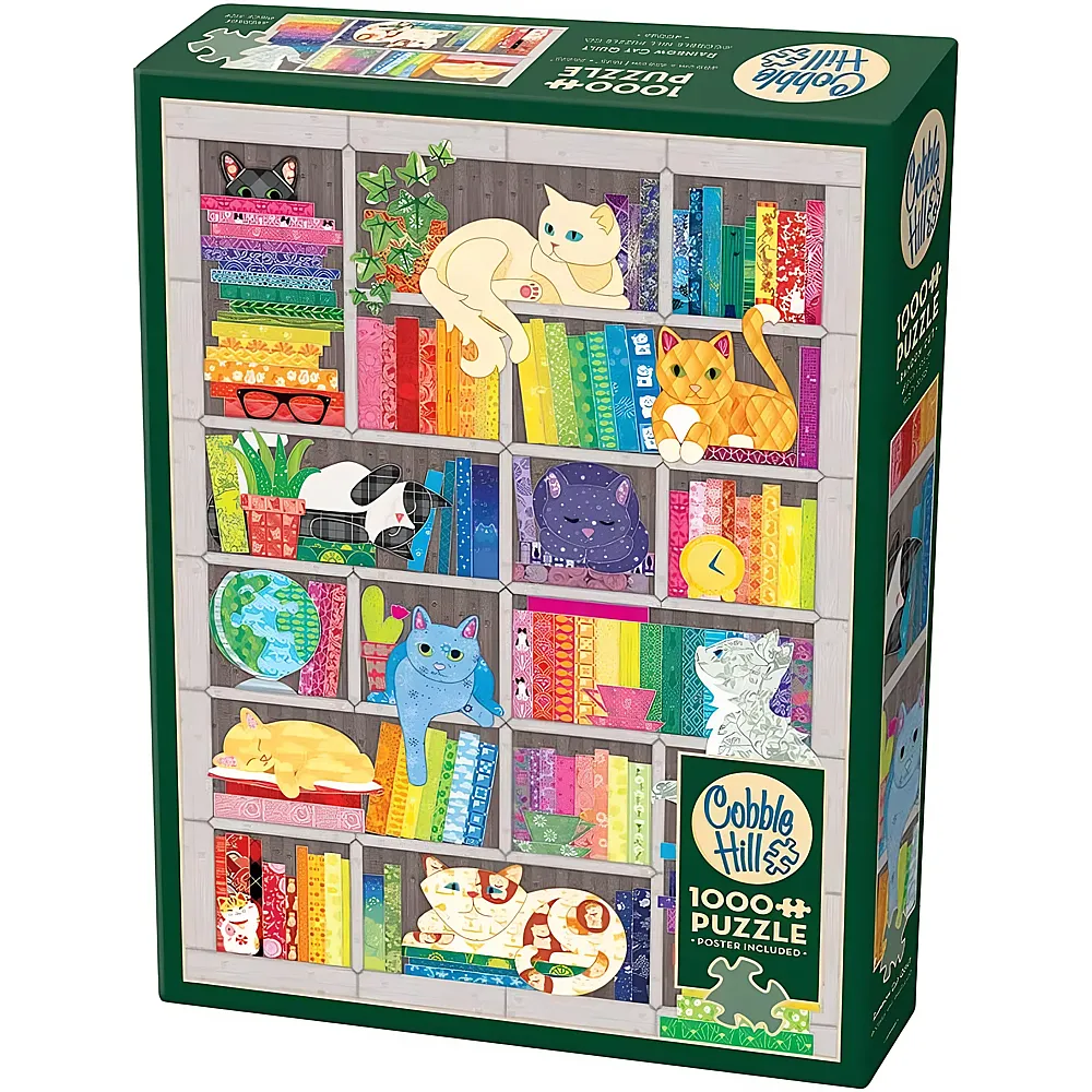 Cobble Hill Puzzle Rainbow Cat Quilt 1000Teile