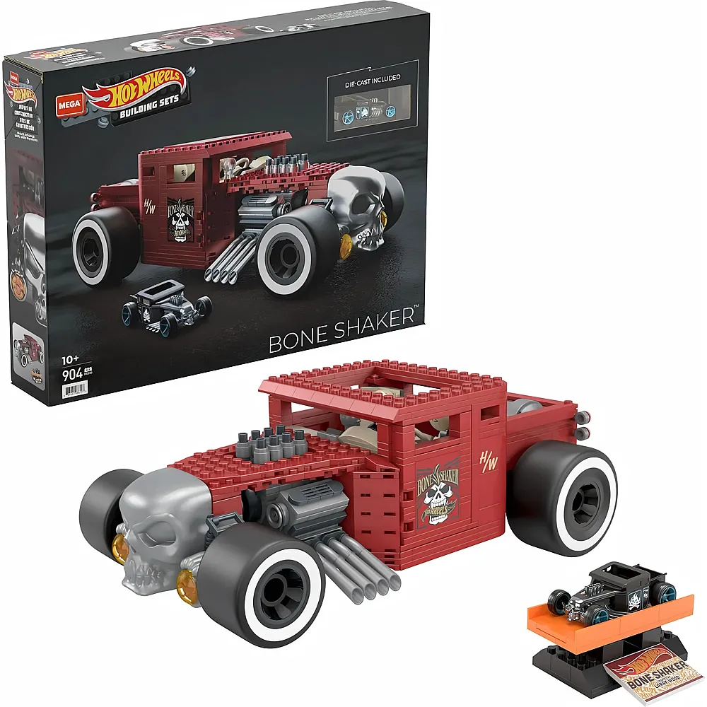 meinspielzeug - Mega Construx Hot Wheels Bone Shaker - 904 Teile | Klemmbausteine Fahrzeuge