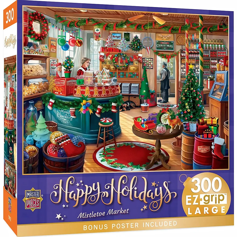 Master Pieces Puzzle Happy Holidays Mistletoe Market - 300 Teile
