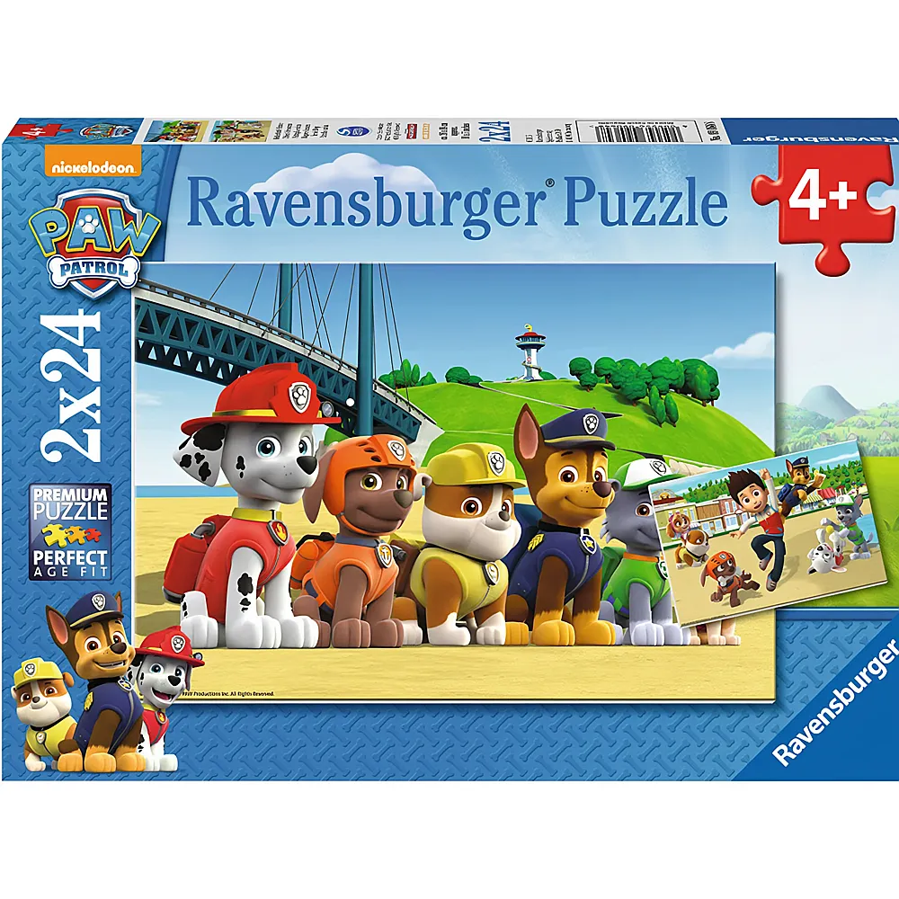 Ravensburger Puzzle Paw Patrol Heldenhafte Hunde 2x24