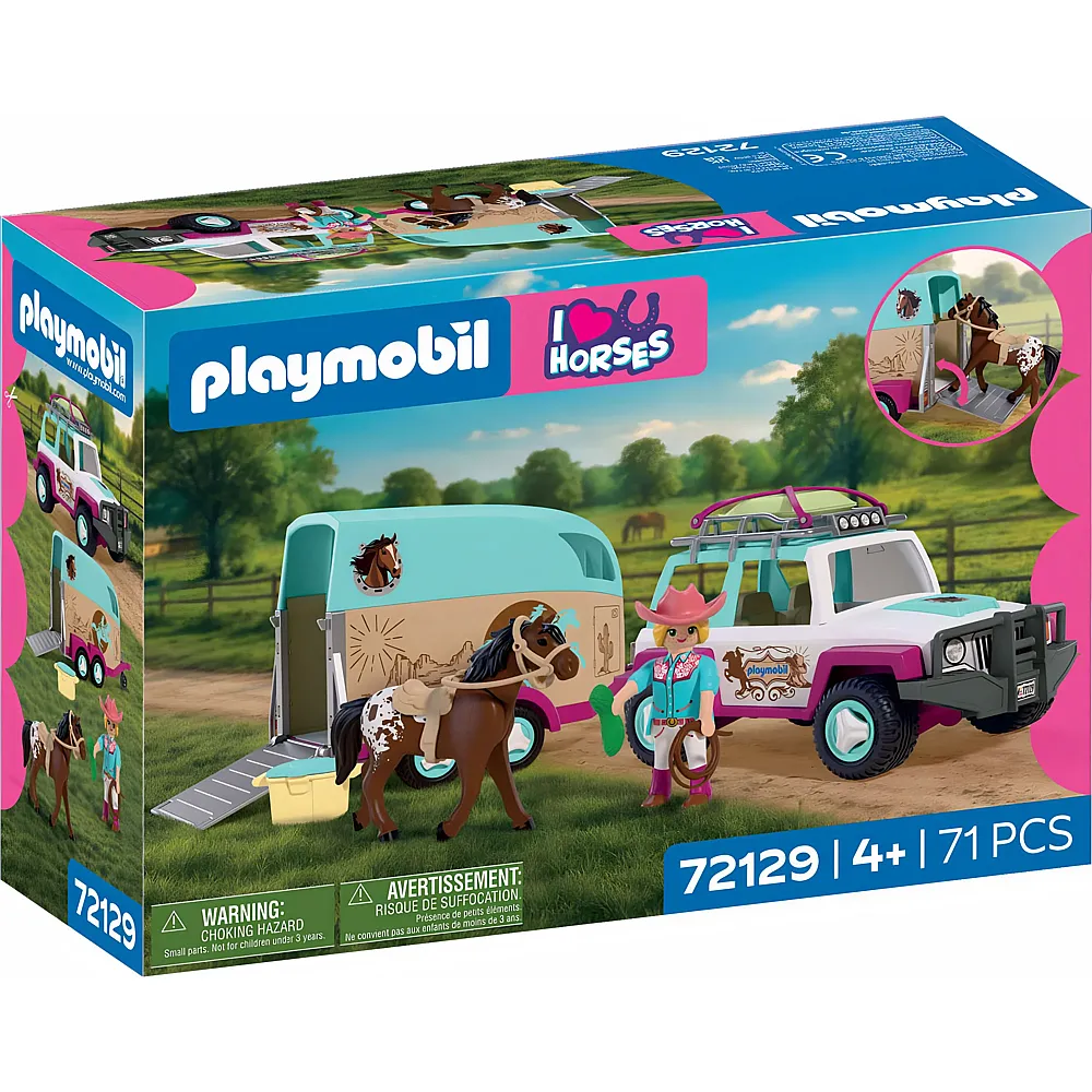 PLAYMOBIL I Love Horses Gel�ndewagen mit Pferdeanh�nger 72129