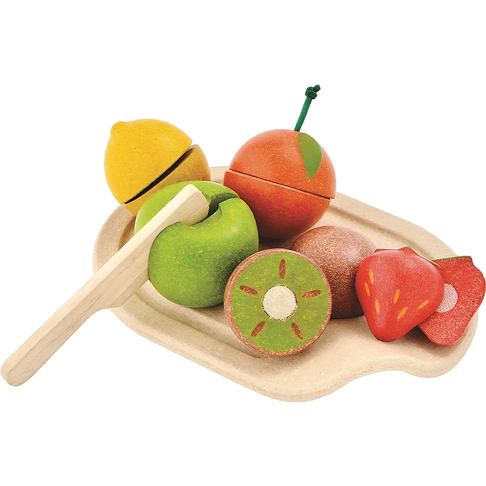 PlanToys Rollenspiele Fr�chte-Set auf Schneidbrett