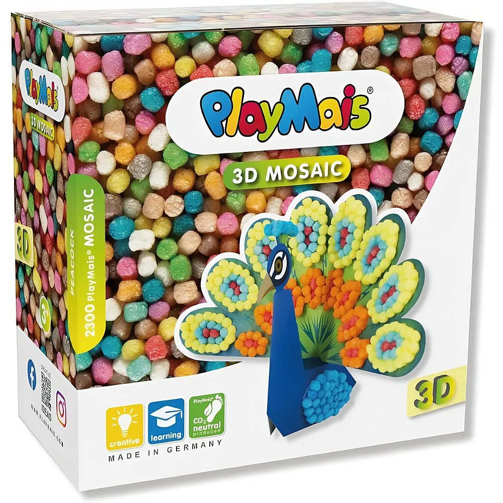 PlayMais Mosaic Mosaik 3D Pfau 2300Teile