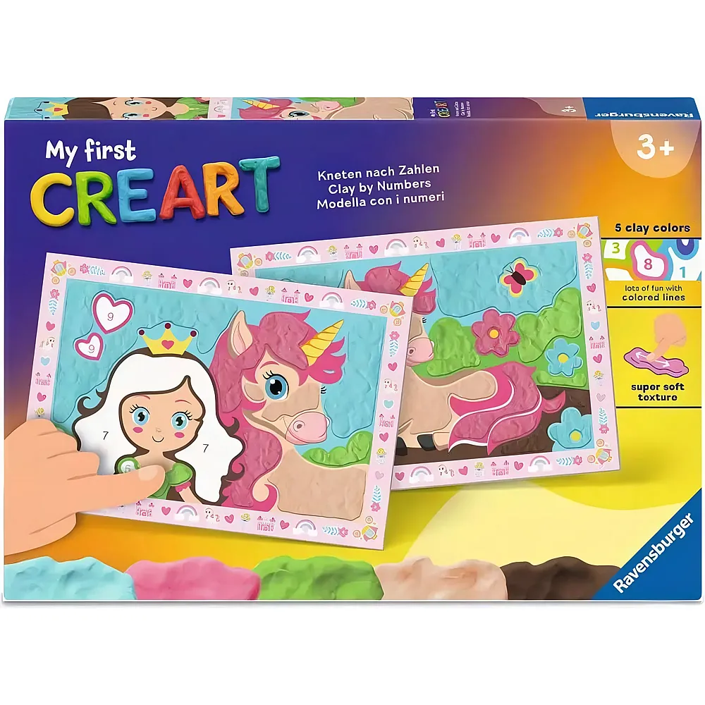 Ravensburger CreArt Kneten nach Zahlen Einhorngl�ck