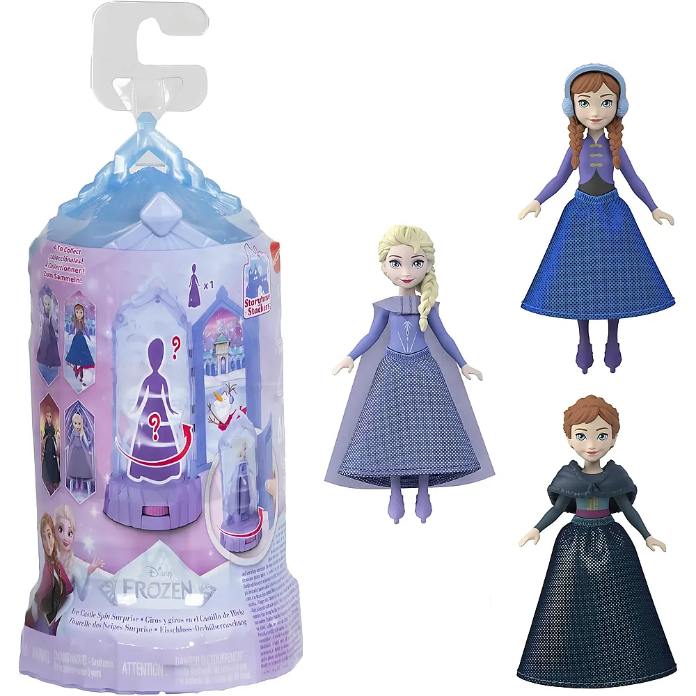 meinspielzeug - Mattel Disney Frozen Ice Castle Spin6 Surprise Reveal, Kleine Puppen,