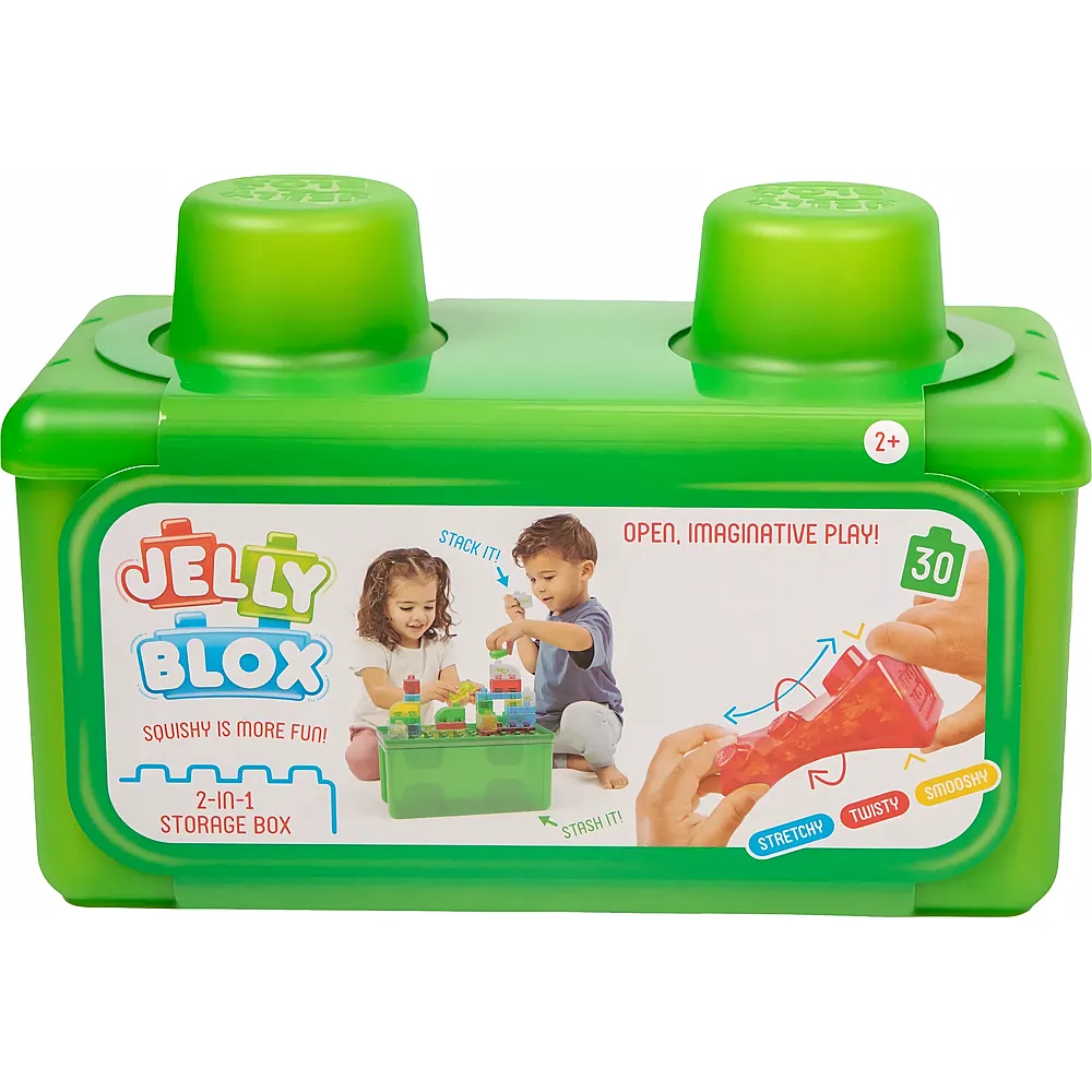Jelly Blox 2 in 1 Storage Box Bauspielzeug, 30 Elemente