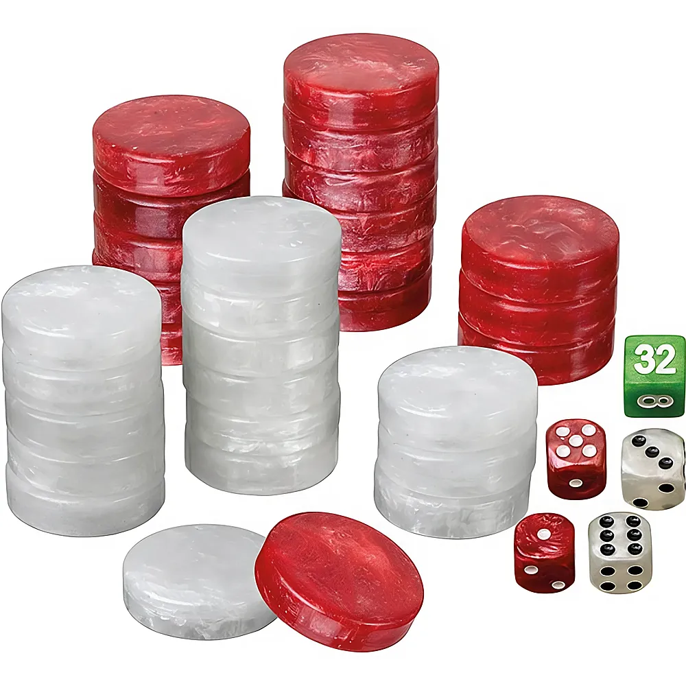 Philos Spiele Backgammon-Spielsteine - gross - 34x10 mm