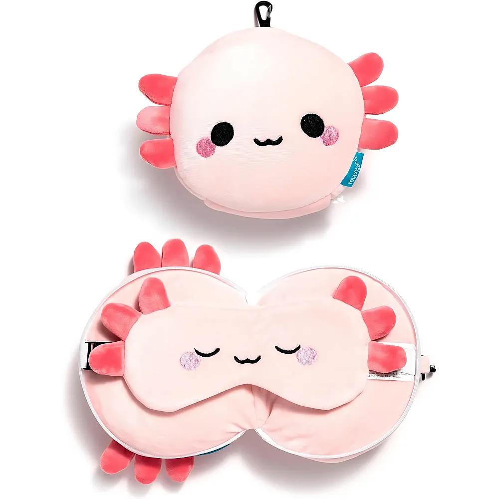 Sombo Axolotl Reisekissen und Augenmaske