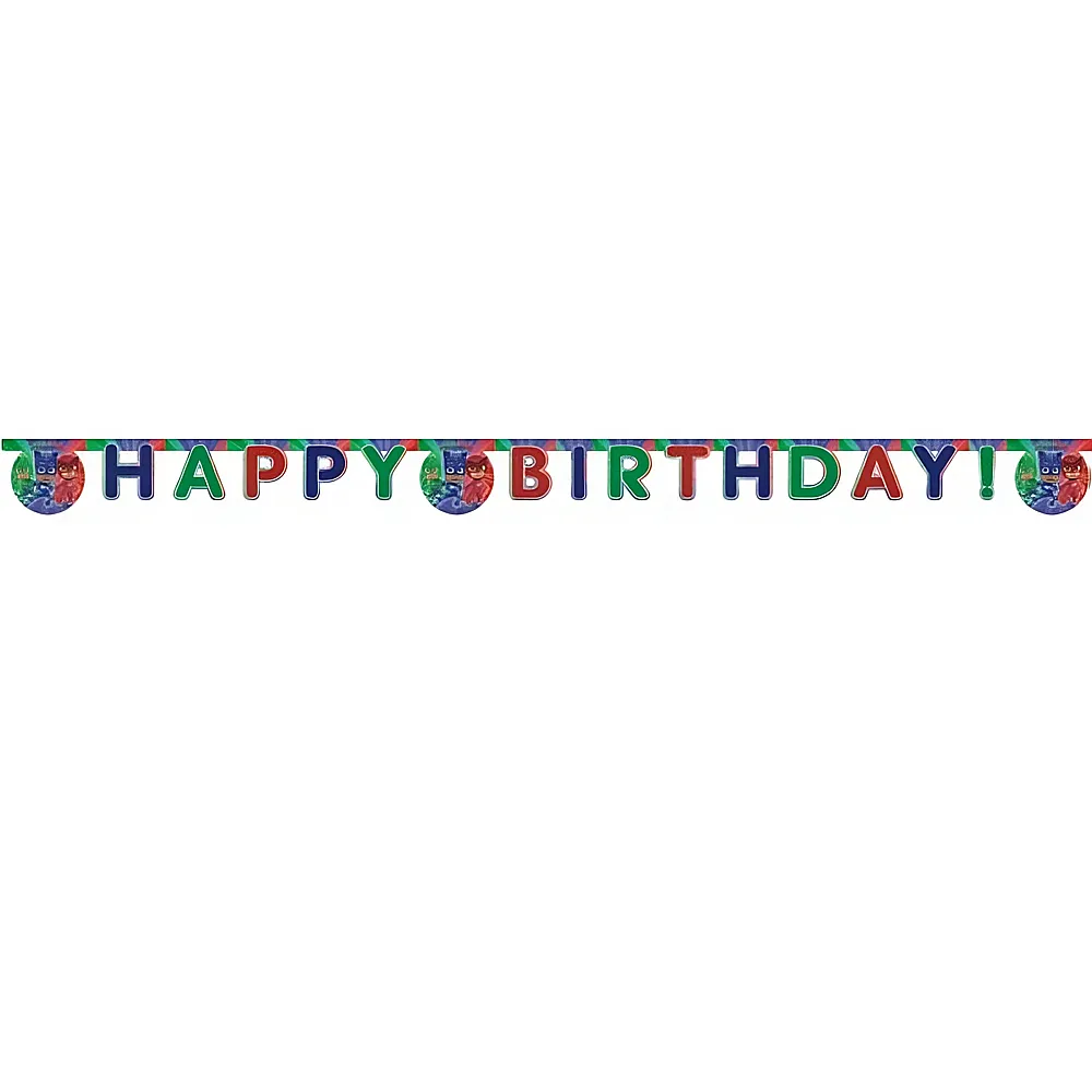 Procos PJ Masks Girlande Happy Birthday | Kindergeburtstag